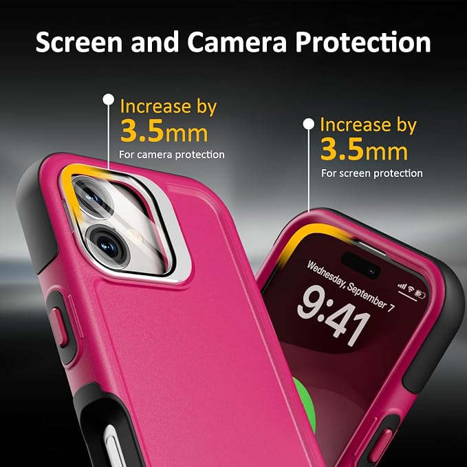 Follaroma Magnetic for iPhone 17 Case with Camera Cover Stand,Hot Pink,6.3" | Built-in Glass Camera Cover Stand,Compatible with MagSafe,Heavy Duty Shockproof Protective,Military-Grade Anti-DropDual Case - Image 7