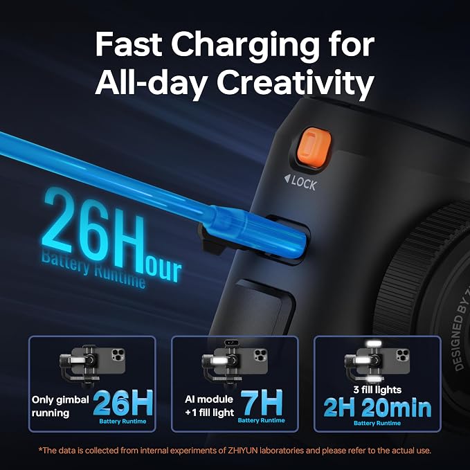 ZHIYUN Smooth 5S AI Combo 3-Axis Gimbal Stabilizer for iPhone 15 Pro Max & Android Smartphone Gimbal with AI Tracker, Built-in Fill Light, Tripod, Phone Stabilizer for Video Recording Vlog Filming | 3-Axis Smartphone Gimbal with AI Tracker, Built-in Fi... - Image 7