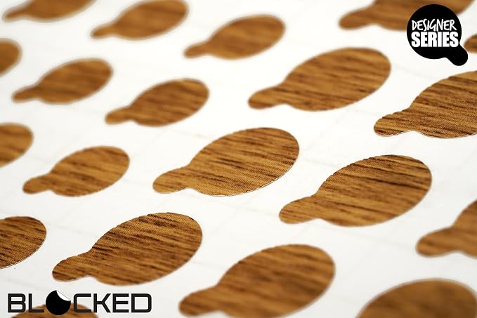Rigid Series - 2X Thicker | BLOCKED Original Vinyl Webcam Cover Stickers | Restickable & Stackable Privacy Covers | for All Camera-endable Devices | 3-Sizes | 57 Tabbed Wood Grain Textured - Image 5