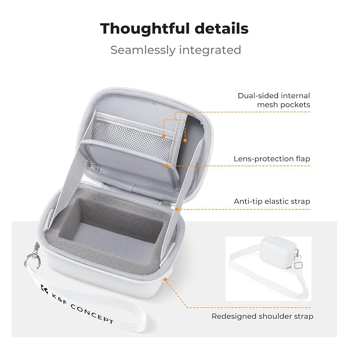 K&F CONCEPT Carrying Case for Digital Camera, Hard Shell Protective Case | Compatible with Ricoh GR III/GR IIIX/for Sony ZV-1 RX100/ for Canon G7X Mark III/G5X Mark II (Case Only),BE02 - Image 7