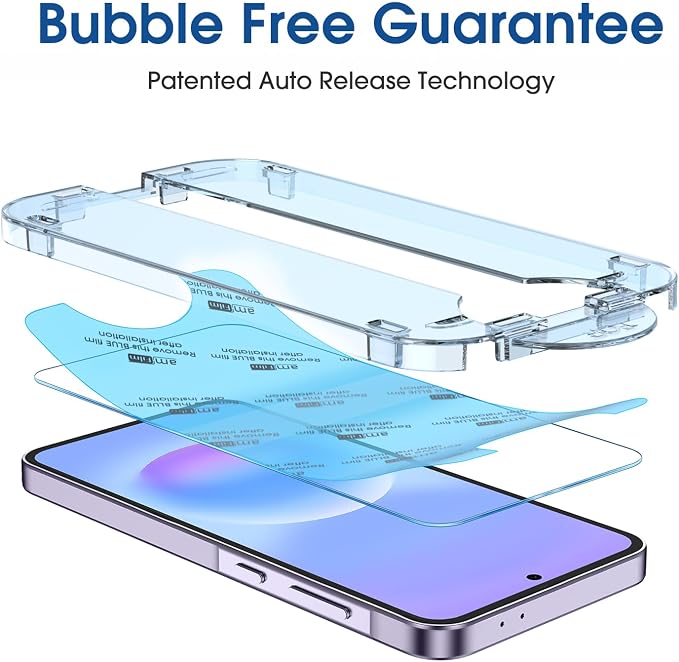 amFilm OneTouch for Samsung Galaxy A57 Screen Protector Tempered Glass | Auto-Alignment, 30s Install, Bubble Free, Scratch & Drop Protection, HD Clear, Camera Lens Protector, 2+2 Pack (A57-6.7'') - Image 7