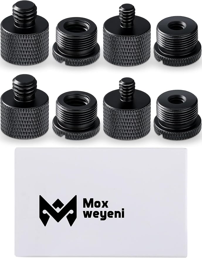 8pcs Mic Stand Adapter Screw Thread Adapter for Microphone, Black | 5/8 Female to 3/8 Male, 3/8 Female to 5/8 Male, 5/8 to 1/4 and 1/4 to 5/8 Screw, Reliable Not Easy to Fade Rust or Corrupt - Image 8
