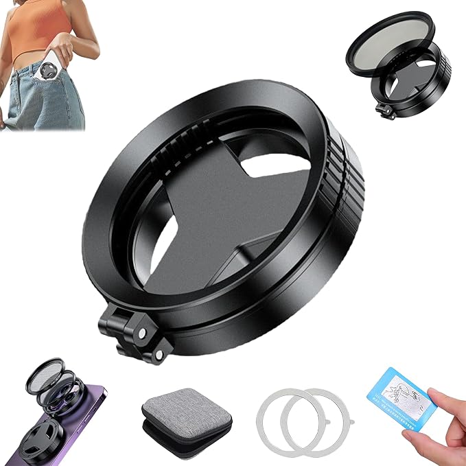 2026 Upgraded Anti-Glare Magnetic Phone Camera Filter, Anti-Glare Magnetic Phone Filter – Reduces Unwanted Reflections, Professional 52mm Polarizing Filter for iPhone Smartphone Photography (1Pcs) by SGRTNN-HiddenGemStore