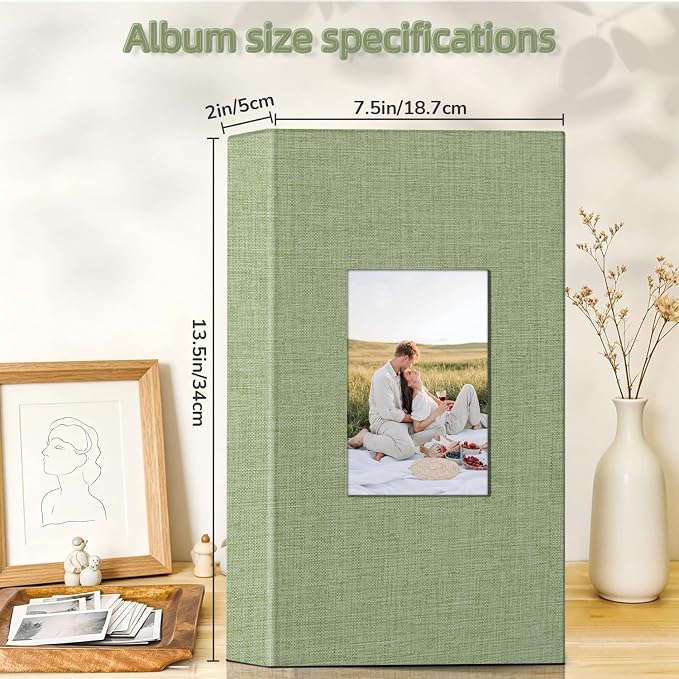 Popotop Photo Album 4x6-300 Photos Linen Cover Photo Books with 300 Horizontal Pockets,Slip-in Picture Albums for Family Wedding Anniversary Baby Vacation Pictures - Image 4