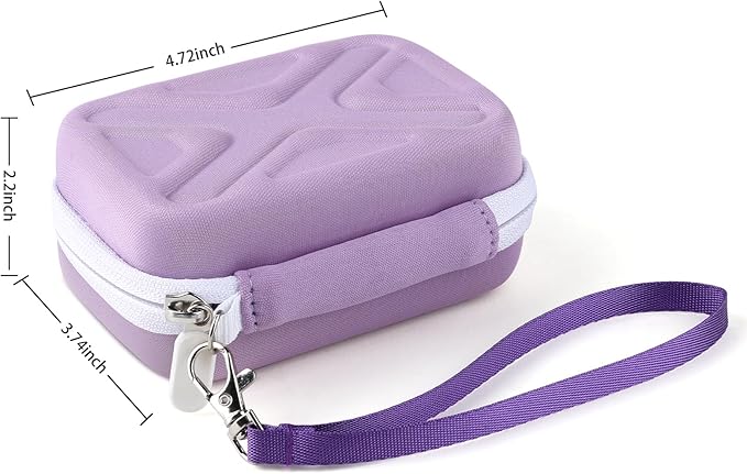 Digital Camera Case for AbergBest 21 Mega Pixels 2.7" LCD Rechargeable HD/Kodak Pixpro/Canon PowerShot ELPH 180/190/Sony DSCW800/DSCW830 Cameras, Travel Carrying Protective Case for Camera- Purple - Image 2