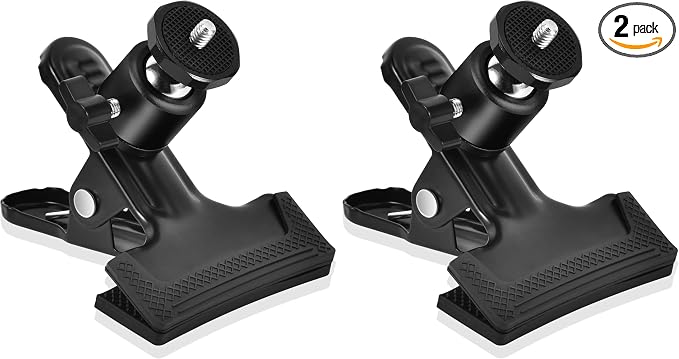 UTEBIT 2 Pack Tripod Camera Mount Clip with 360 Swivel Mini Ballhead, Black by UTEBIT