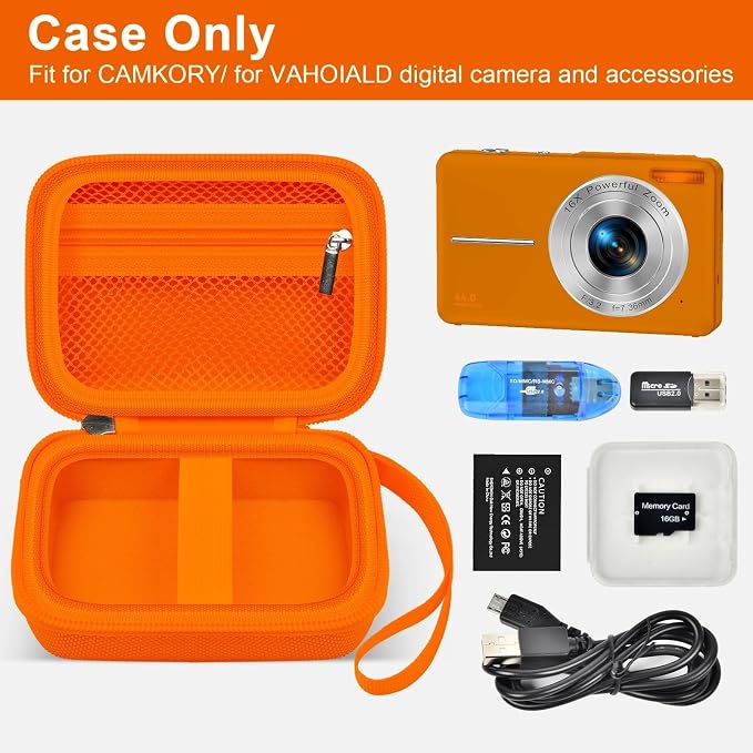ALKOO Digital Camera Case for CAMKORY, Camera Pouch for KODAK Pixpro -Orange - Image 2