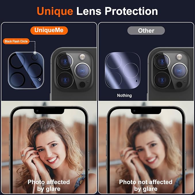 UniqueMe 3 Pack for iPhone 13 Pro/13 Pro Max Camera Lens Protector-Clear | Tempered Glass, Case Friendly, New version, Scratch-Resistant, Easy Installation - Image 7