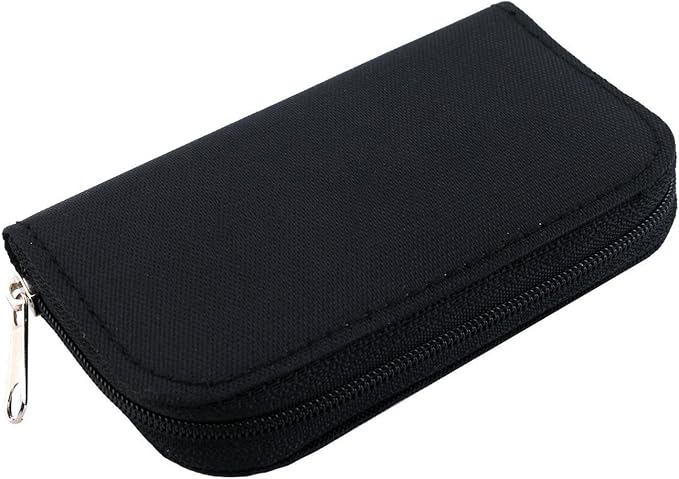 Memory Card Carrying Case - Suitable for Micro SD, Mini SD and 4X CF, Card Holder Bag Wallet for Media Storage Organization (Black) - Image 2