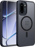 FNTCASE for OnePlus 15R Case, Fit for Magsafe, Screen Protector, Black | Translucent Matte Magnetic Back, 14FT Military Grade Drop Protection, Shockproof Protective Phone Cover by FNTCASE