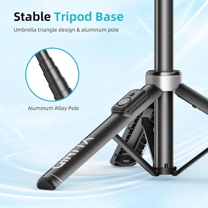 51" Selfie Stick Tripod, Extendable Cell Phone Stand with Remote, Aluminum Alloy Smartphone Travel Tripod Phone Stand for iPhone 15/14/13/12 Pro Max, Samsung, Huawei, GoPro - Image 2