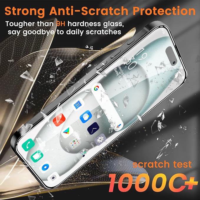 Lesakit 4+4 Pack Privacy Screen Protector for iPhone 15 Plus 6.7-Inch with 4 Pack Camera Lens Protector, Anti Spy Tempered Glass Film 9H Hardness Case Friendly - Image 4