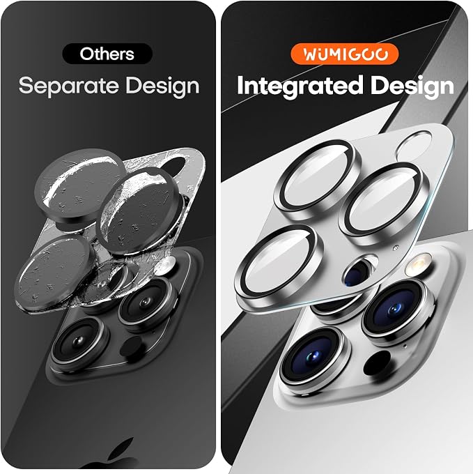 Camera Lens Protector for iPhone 16/15/14 Pro Max & 16/15/14 Pro | White Titanium, Aluminum Alloy, 9H+ Glass Camera Cover, Nano Reinforced Adhesive, Anti-Drop, Anti-Scratch, Case Friendly - Image 2