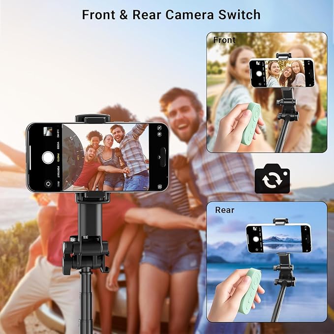 Rechargeable Camera Remote for iPhone Android, Zoom Control | Zoom Control | Front/Rear Camera Switch, Photo & Video Shutter, TikTok Scrolling, Page Turner, bluthooth 10m Wireless Clicker - Image 4