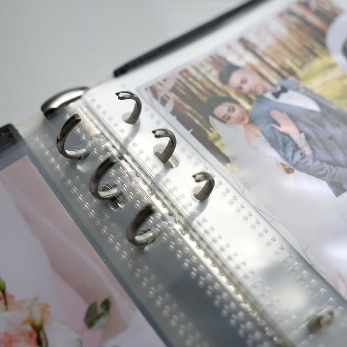 Photo Album For 2X6 Photo Booth Slip In Strips And 4X6 Pictures - 6 Ring Notebook Binder With 20 2 By 6 Sleeves - Fits 80 Photobooth Prints (PINK HARD COVER, 4X6) - Image 5