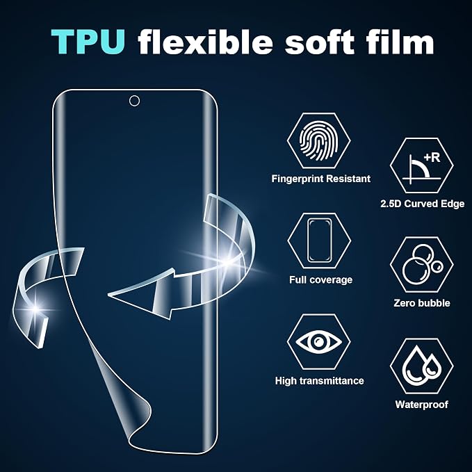 for Motorola Razr 2024/2025/2026Razr+ 2024/2025/2026 Razr Plus Screen Protector（Self-Healing TPU Film with Camera Lens Protector,Case Friendly,HD,Anti-Scratch, 2+2 PACK(not glass) - Image 4