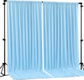 Blue Backdrop Curtains 2 Panels - Wrinkle-Free Light Blue Curtains Polyester Photography Drapes Photo Background for Baby Shower Birthday Party Decorations- 8 X10FT (Blue) by WishCare