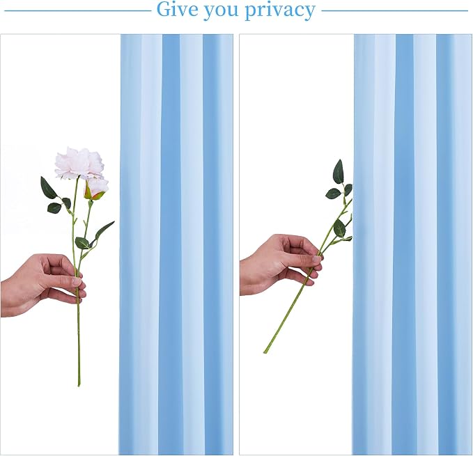 8 Panels Baby Blue Backdrop Curtain for Baby Shower Parties Wrinkle Free Light Blue Curtains Backdrop Drapes Fabric Decoration for Birthday Party Photography 40ft x 10ft - Image 7