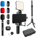 Movo iVlogger-PRO Wireless Vlogging Kit for iPhone/Android - YouTube Starter Kit with Wireless Microphone and LED Light for Content Creators by Movo