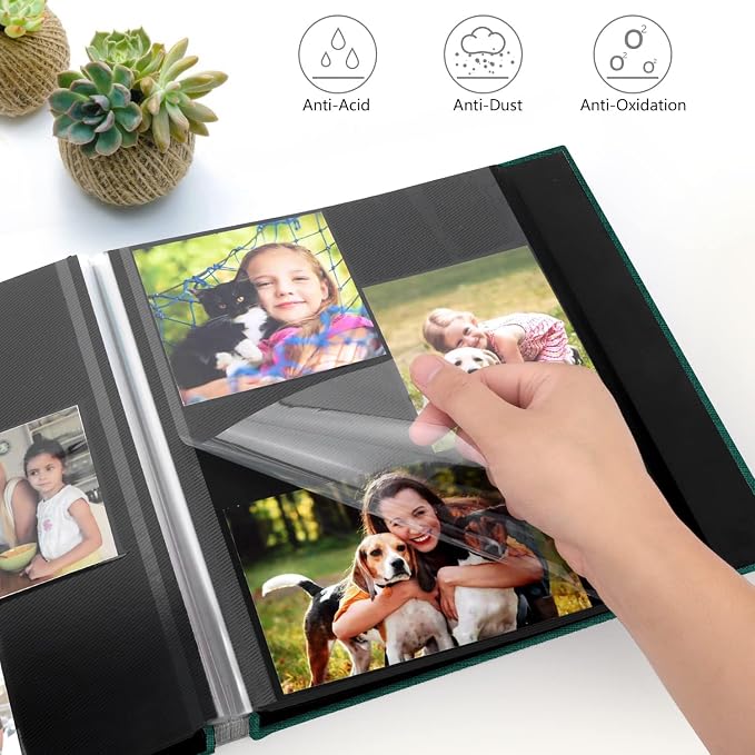 Zesthouse Photo Album Self Adhesive Pages, 60 Pages Magnetic Scrapbook Albums with Sticky Page, Photos Album Holds 8x10 & 5X7 & 4x6 & 6x8 & 3x5, Large Picture Book Ideal Gift for Family Wedding Baby - Image 3