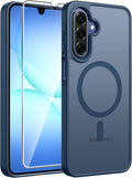 FNTCASE for Galaxy A17/A16 5G Phone Case, Fit for Magsafe, Screen Protector | Translucent Matte, 14FT Military Grade Drop Protection, Slim Shockproof Protective, for Samsung A 17 A 16 Cover, Blue by FNTCASE
