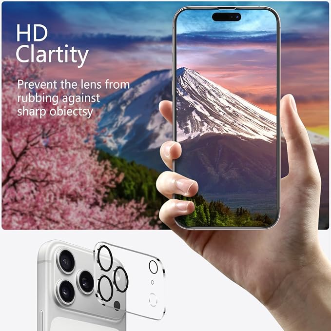 3 Pack Privacy Screen Protector for iPhone 17 Pro Max +3 Pack Camera Lens Protector with Tempered Glass,Sensitive Touch and Screen Protection - Image 8