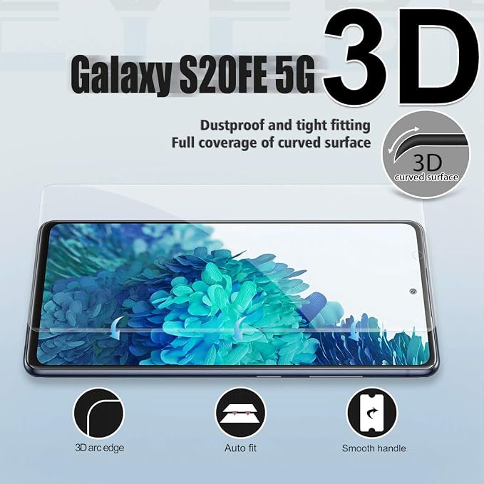 Galaxy S20 FE HD Clear Tempered Glass Screen Protector + Camera Lens Protectors, [2+2 Pack] [3D Glass] [Anti-Glare] [Bubble-Free] Screen Protector Glass For Samsung Galaxy S20 FE - Image 3