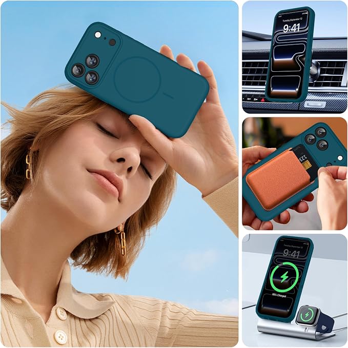 miracase Magnetic for iPhone 17 Pro Case, Compatible with MagSafe, Integrated Silicone Camera Control Cover, 3.0mm Thicken Shockproof Drop Protection Phone Case for 17 Pro,Teal - Image 6
