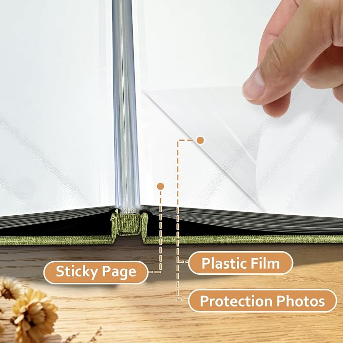Large Photo Album Self Adhesive Scrapbook Album for 4x6 5x7 8x10 Pictures DIY Photo Book as Scrapbooking Supplies Kits, Birthday Gifts for Women Mom Wedding Baby Family Travel - Image 5