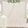 40ft x 10ft Wrinkle Free Ivory Backdrop Curtains for Parties, 8 Panels 5x10ft Polyester Ivory Backdrop Drapes for Wedding Birthday Photography Background Decoration by ENJOYYOURPARTY