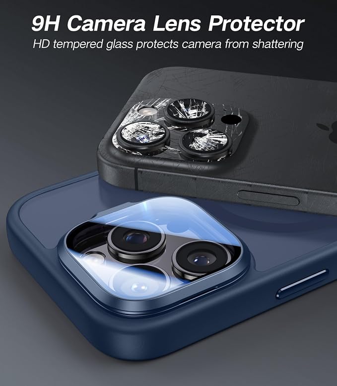 VOFATA [Upgraded] for iPhone 16 Pro Case with Camera Cover Stand [Fit for MagSafe][9H Camera Lens Protector] Mil-Grade Protection Translucent Matte Magnetic iPhone 16 Pro Phone Case, Blue - Image 2
