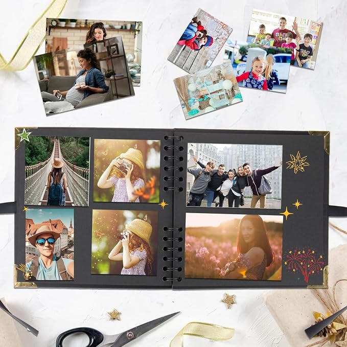LOYALBOOK 8 x 8 inch DIY Scrapbook Album 60Pages For Wedding Family Photo | Nice Thick Sturdy&Well-Made Good Value Craft Parties Birthday Dinners Graduation Ceremonies Diplomas Storage - Image 3