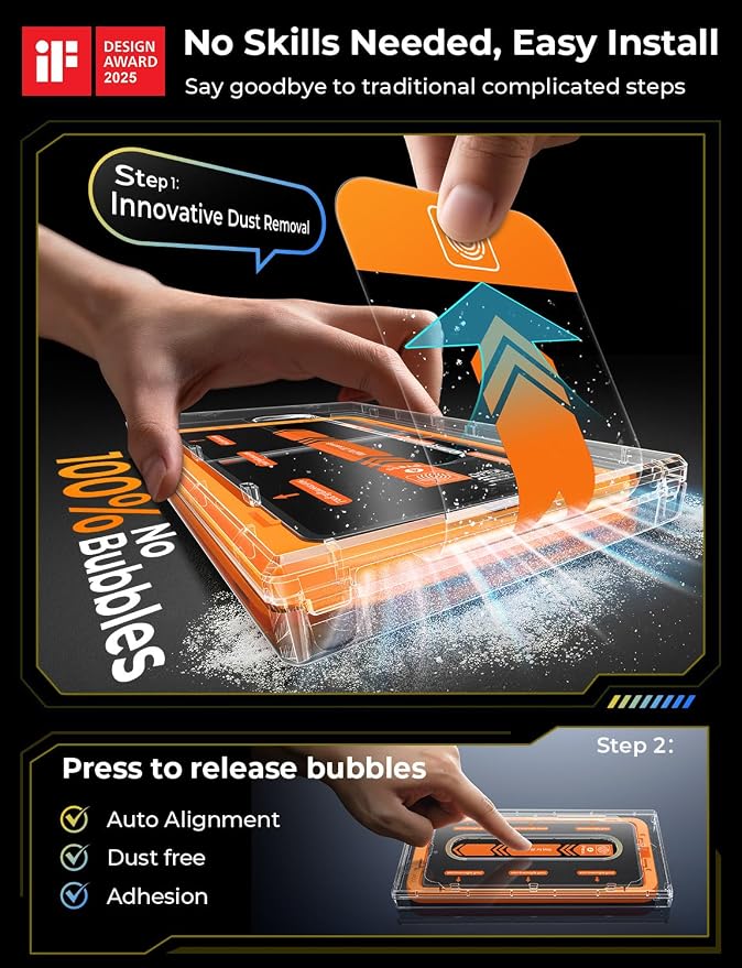 TOP 9H+ 2+2 Packs for Samsung Galaxy S26 Ultra Screen Protector 6.9'' | With Camera Lens Protector [Auto-Dust Removal&100% Fingerprint Unlock] HD Tempered Glass 10X Military Protection, Zero-Bubble - Image 2