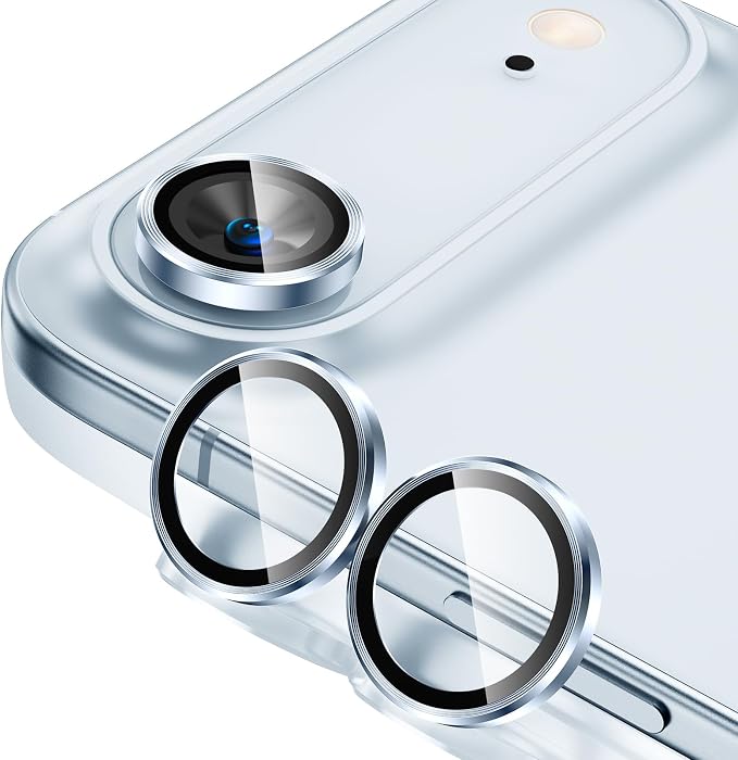 Tensea 2Pack for iPhone Air Camera Lens Protector, Camera Screen Cover | Camera Cover, Metal Individual Ring with 9H Tempered Glass for iPhone 17 Air 6.5inch, HD Clear, Easy Install, Full Protection by Tensea
