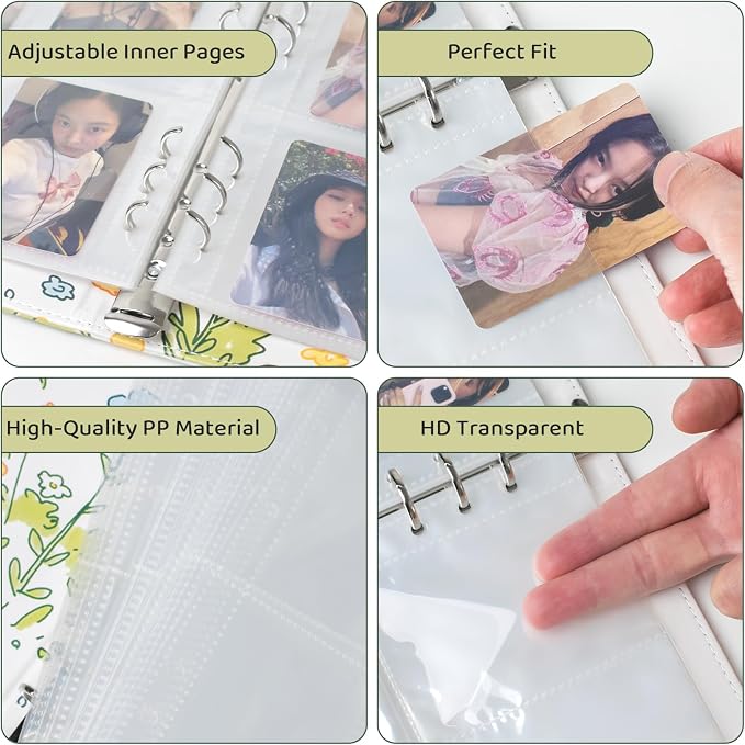 A5 Kpop Photocard Binder, PU Leather Binder Card Collector Album with 30 Inner Pages Up to 240 Card Slots, Photocard Holder Cover with Magnetic Buckle Closure for Organizing Trading Card (Cute Cat) - Image 6