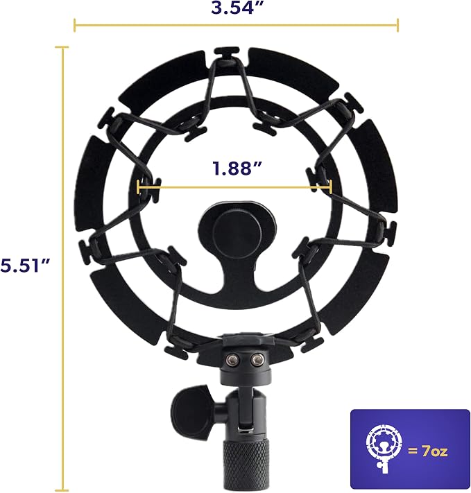 Pro Microphone Shock Mount - Mic Holder Compatible w/Blue Yeti, Snowball & Pro Microphones - Image 6