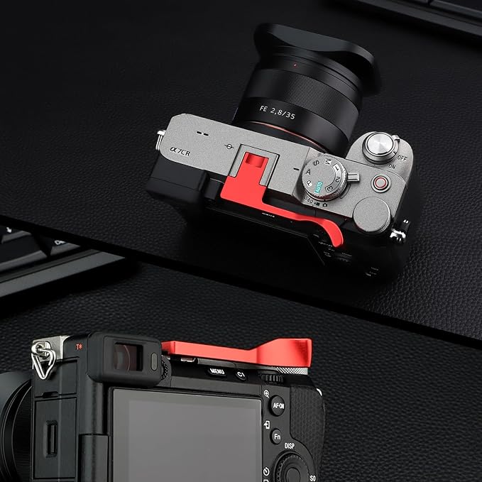 Haoge Metal Thumb Up for Sony α7CR,A7CII Alpha 7CII,ILCE-7CII,Camera Accessories Red THB-A7CII-R Hot Shoe Rest Hand Grip - Image 4