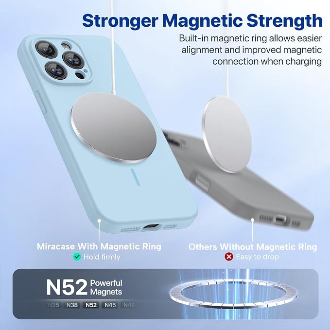 miracase Magnetic for iPhone 14 Pro Max Case, [Soft Anti-Scratch Microfiber Lining], Compatible with MagSafe, Silicone Shockproof Protection Phone Case for iPhone 14 Pro Max,Clove Purple - Image 4