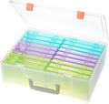 Photo Storage Box 4x6, 18 Inner Extra Large Photo Case Large Photo Organizer Acid-Free Photo Box Storage Photo Keeper Photo Storage Case, Plastic Craft Storage Box for Photo Stickers Stamps Seeds by Gbivbe