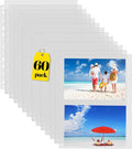 Sooez 60 Pack 5x7 Photo Sleeves for 3 Ring Binder, Hold 240 Pictures | Heavy Duty Plastic Binder Sleeves, Photo Album Refill Pages, Acid Free Archival Page Protector, Binder Inserts for Postcard by Sooez