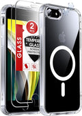 LeYi for iPhone SE-Case Clear: iPhone-8 Phone Cases with [Screen Protector X2+ Camera CoverX2] iPhone 7 SE3 3rd Generation SE2 2nd Gen for Magsafe Magnetic Funda para i iPhone8 iPhone7, Transparent by LeYi