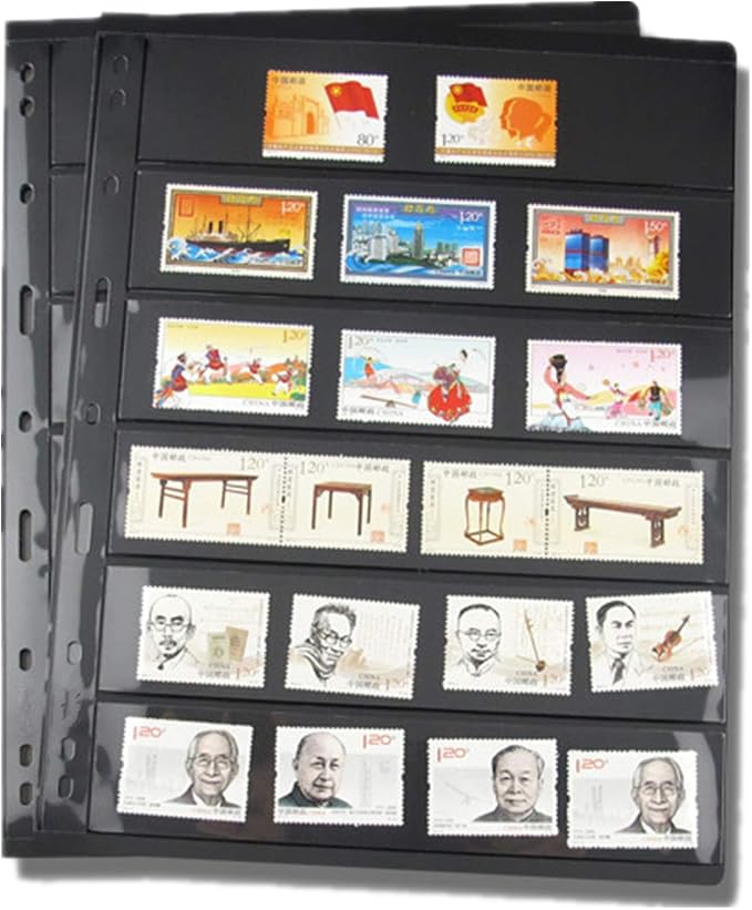 MUDOR Stamp Pages for Stamp Collection Album Binder Book, 10 Sheet 6 Rows | Stamp Sleeves 6 Pocket for Collectors ,Stamp Collecting Sheets Supplies - Image 8
