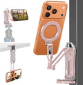 OMOTON TP02-Pro Magnetic Phone Holder for Vlogging, Content Creator Essentials with 1/4" Screw, Arca (7-Pink) | Arca-type Base with a 1/4" Screw Hole, Magnetic Ring with Rear Attachment Plate, for iPhone 12-17 Series, Gym Kitchen Travel by OMOTON