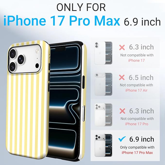 TPU Phone Case for iPhone 17 Pro Max, MagSafe Wireless Charging Compatible, Shockproof Slim Fit Protective Cover with Anti-Yellowing & Raised Camera Protection (Stripes 5, iPhone 17 Pro Max(6.9")) - Image 2