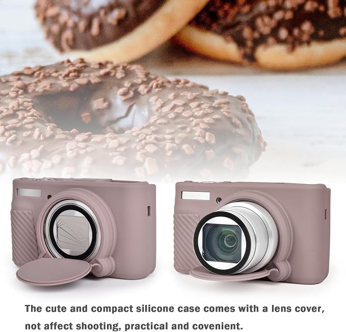MUZIRI KINOKOO Case for Canon SX740 HS, SX730 HS Camera - Soft Protective Cover Powershot SX740 SX730 HS Silicone Sleeve with Removable Lens Cover - Anti-Slip & Anti-Scratch - Grey - Image 8