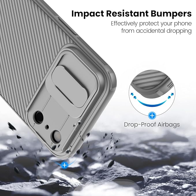 Nillkin for iPhone 17 Pro Case with Slide Camera Cover & Thin Slim Fit | Shockproof Protective | Protector Privacy | Phone Case Camera Lens Protector, Gray - Image 4