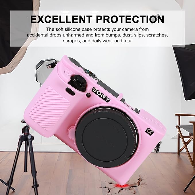Easy Hood Case for Sony Alpha A6000 ILCE-6000 Digital Camera, Pink | Soft Silicone,Anti-Scratch,Dustproof,Shockproof,Slim Fit,Enhanced Grip,Camera Skin Protector Accessories Protective Cover - Image 3