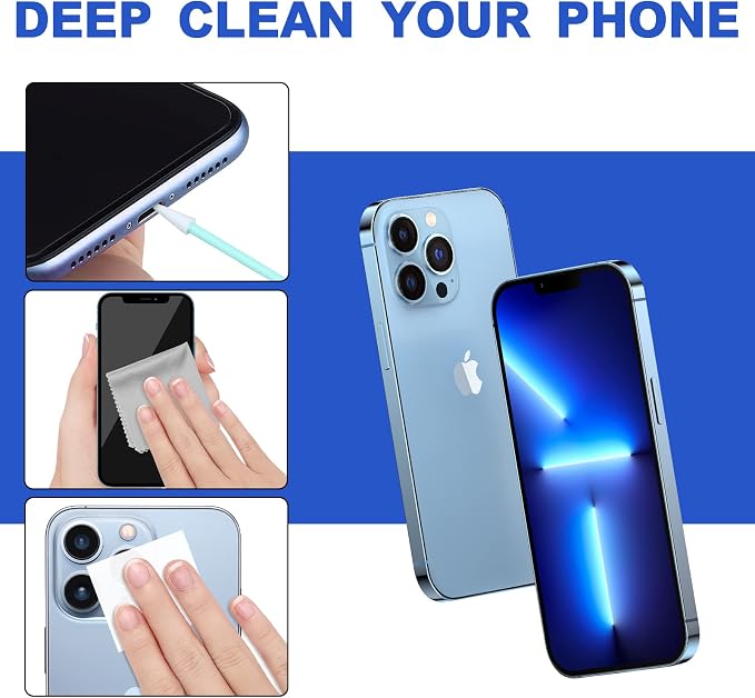 Cleaning Kit for iPhone, Cleaning Tool for Phone Charging Port Speaker | Electronic Cleaning kit Compatible with iPhone Airpods Earbuds Camera USB C Lightning Port ipad (140PCS) - Image 3