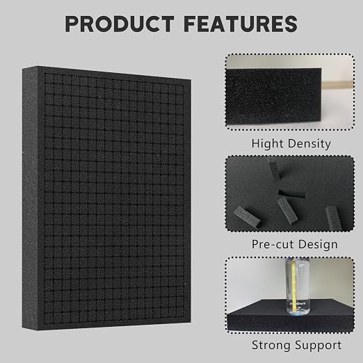 Pick and Pluck Foam Sheets, 2Pcs 16 x 12 x 2 Inch Pick Apart Foam Inserts for Camera Storage, Crafts, Tool Box, Storage Drawer - Image 4