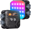 K&F CONCEPT RGB Video Light 21 Light Effects, 2500K-9900K, CRI 96+, Black | 360° Full Color Portable Light, Magnetic Rechargeable LED Panel Camera Light with 1/4" Screw Mount for Vlogging, Selfie L01 by KFCONCEPT